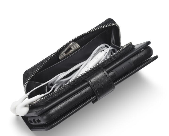 iPhone X double wallet Leather Zip case detachable iPhone X double wallet Leather Zip case detachable