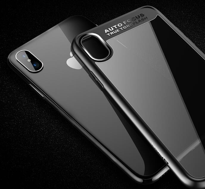 Iphone X case hybird bumper with clear back case