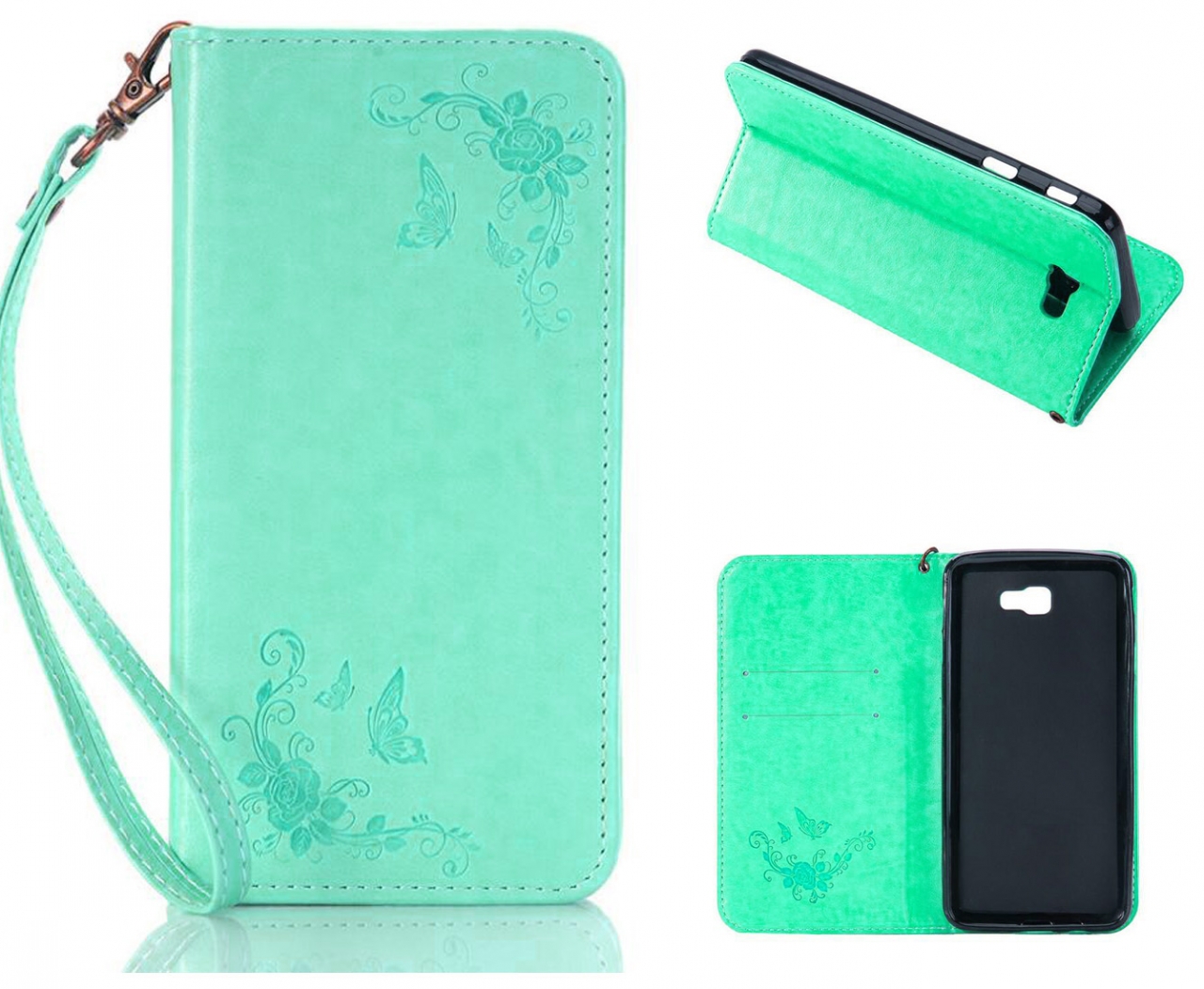 Galaxy S5 case Premium Leather Embossing wallet Folio case