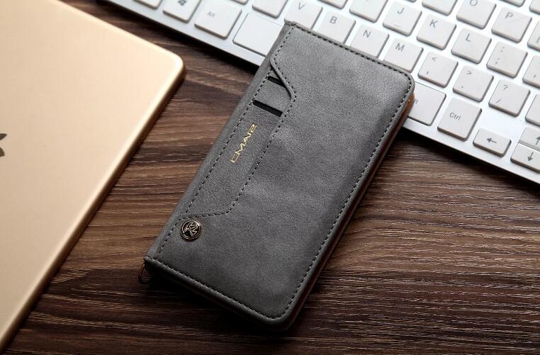 Galaxy S5 Case Slim Leather Wallet Case - Grey