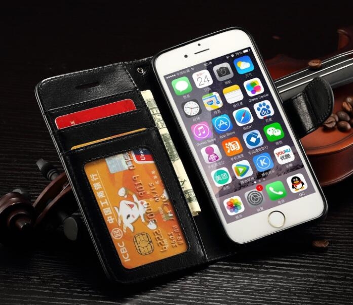 Galaxy J5 Prime Fine Leather Wallet Case - Black