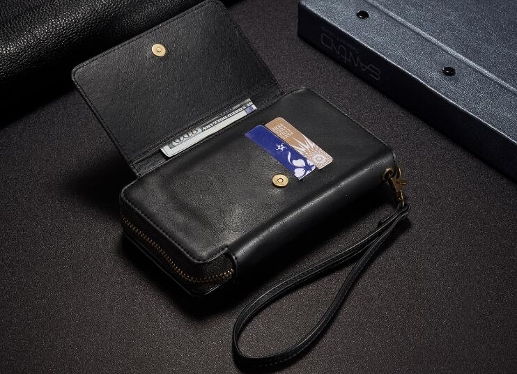 iPhone X retro wallet Leather Zip case detachable iPhone X retro wallet Leather Zip case detachable