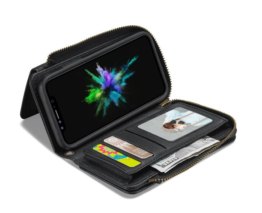 iPhone X retro wallet Leather Zip case detachable iPhone X retro wallet Leather Zip case detachable