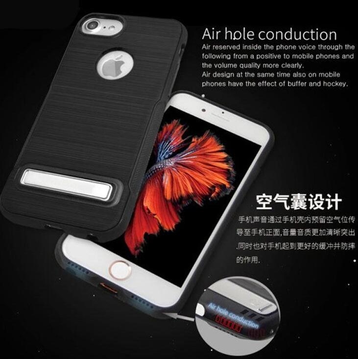 MOTO G5 Slim Armor Carbon Fiber Brushed TPU Soft Kickstand cover case