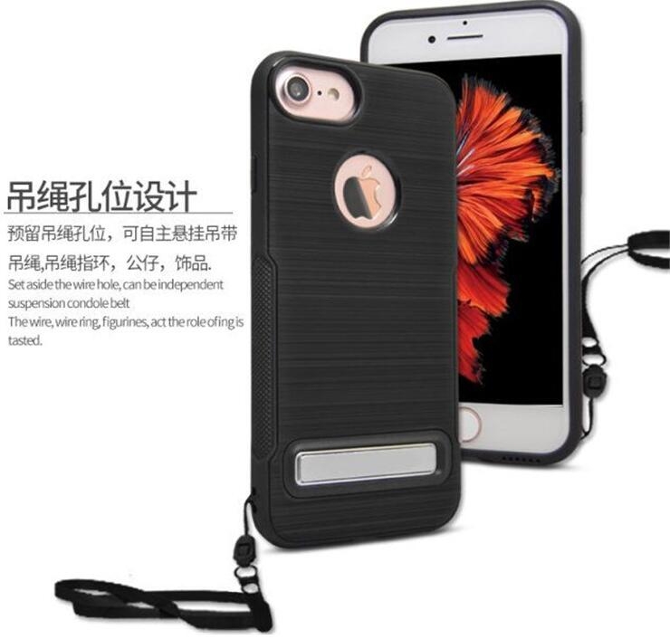 MOTO G5 Slim Armor Carbon Fiber Brushed TPU Soft Kickstand cover case