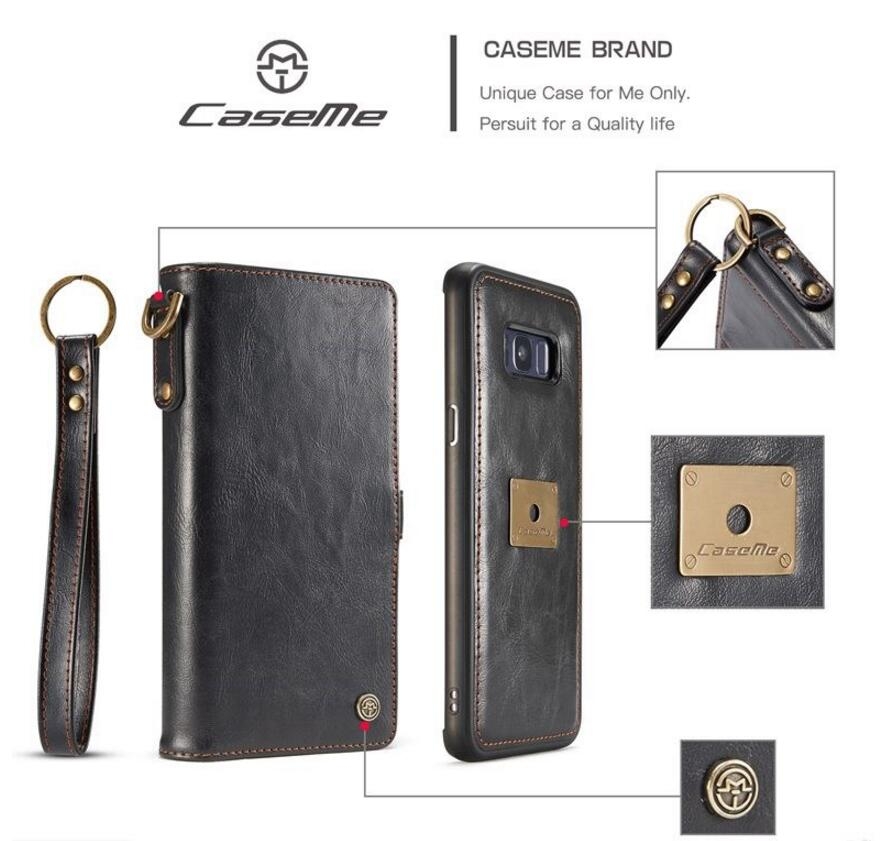 Galaxy S8 plus retro wallet leather detachable case multi cards