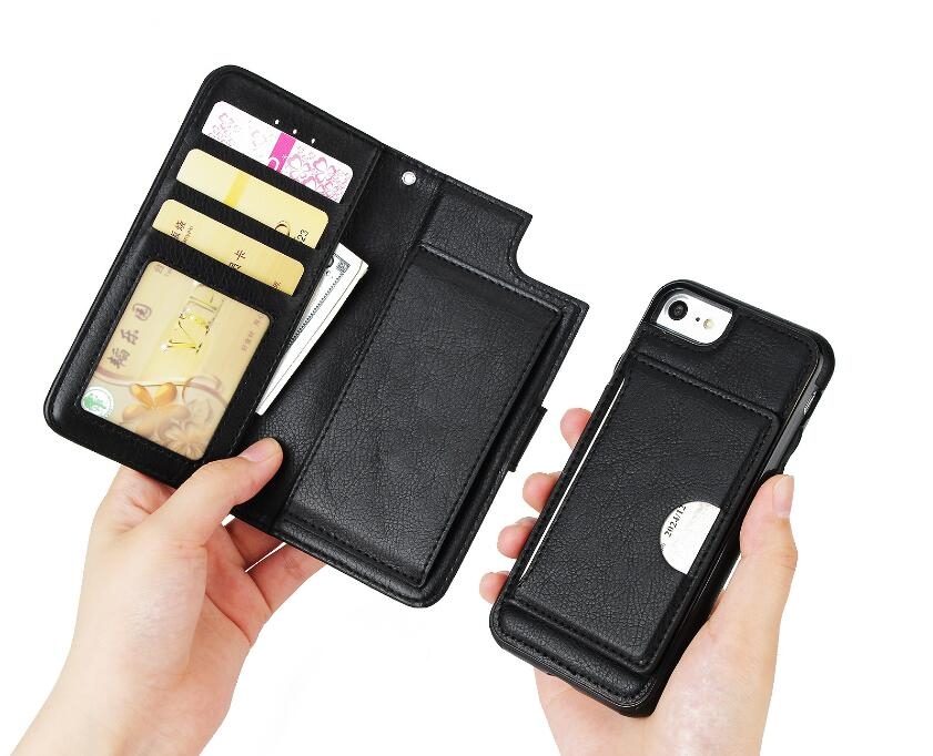 iPhone 7 Plus Detachable Leather Card Slots Wallet Case