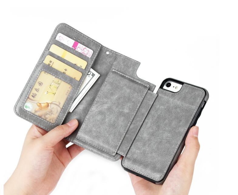 iPhone 7 Plus Detachable Leather Card Slots Wallet Case
