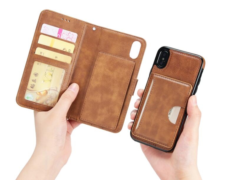 iPhone X  case Detachable Leather Card Slots Wallet Case
