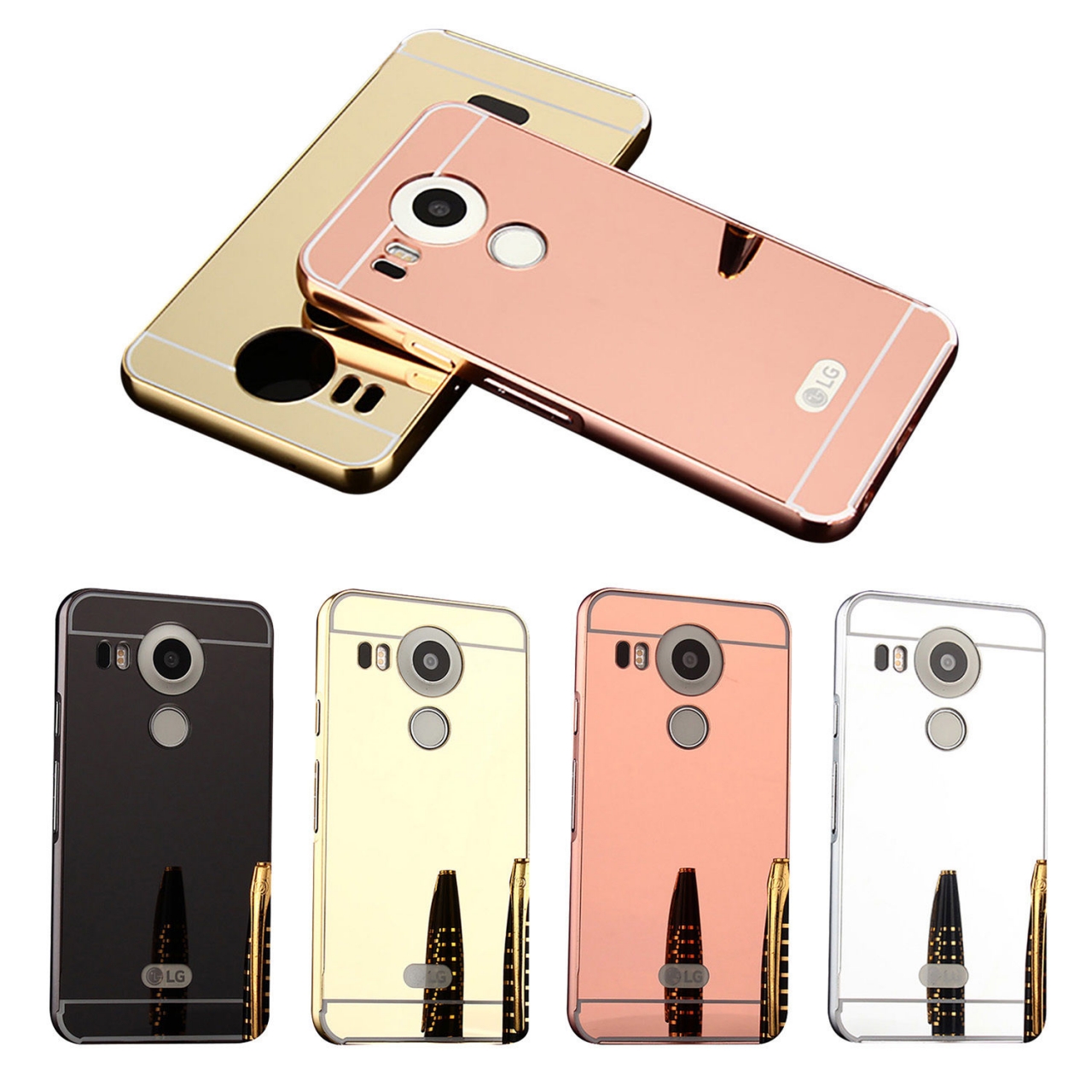 Nexus 5X case Slim Metal bumper with mirror back cover case