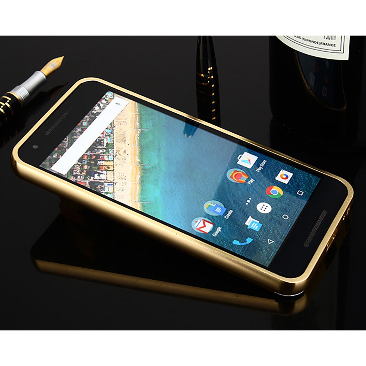 Nexus 5X case Slim Metal bumper with mirror back cover case