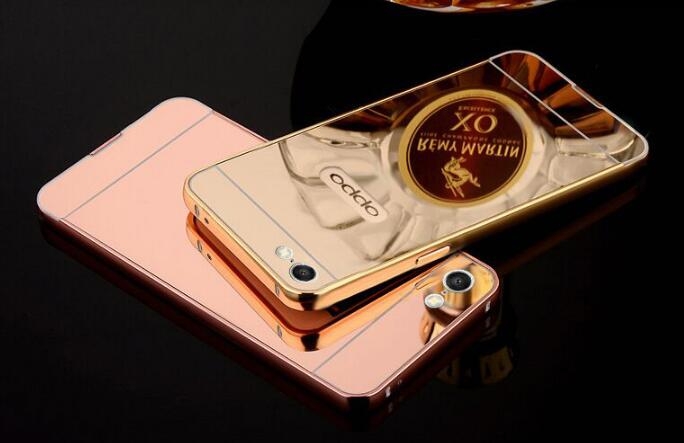Oppo A39 case Slim Metal bumper with mirror back cover case