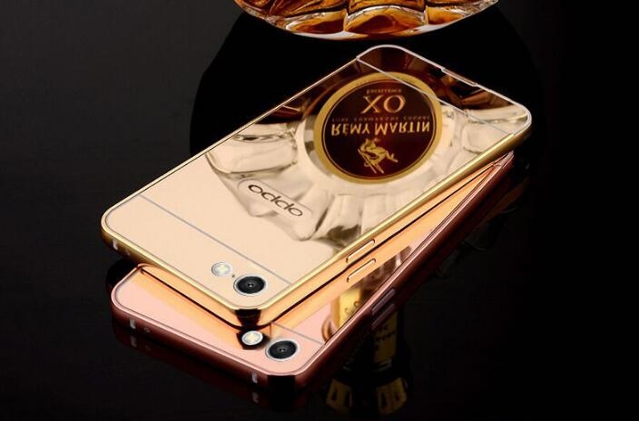 Oppo A39 case Slim Metal bumper with mirror back cover case