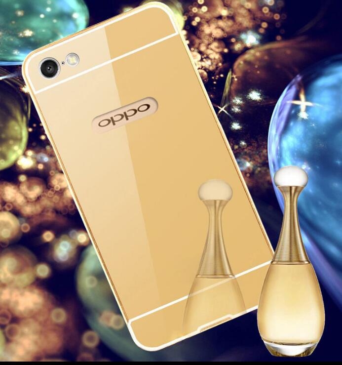 Oppo A39 case Slim Metal bumper with mirror back cover case