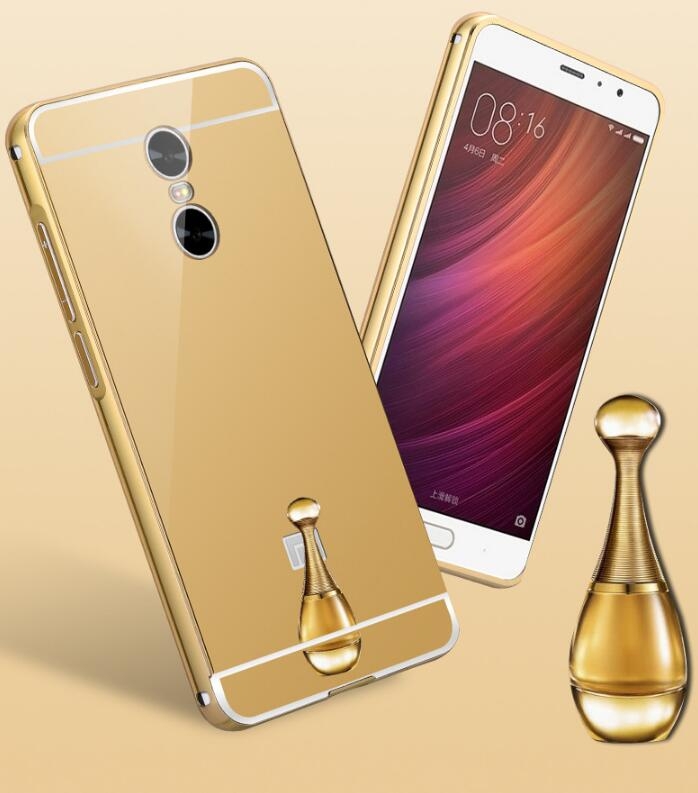 Xiaomi Note 4X case Slim Metal bumper with mirror back cover case