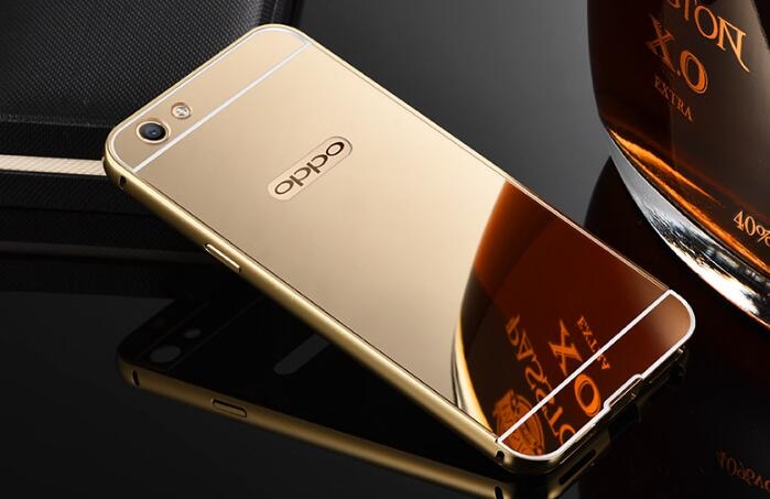 Oppo R11 case Slim Metal bumper with mirror back cover case