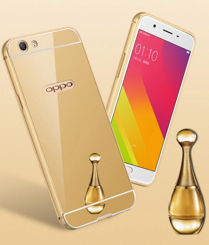 Oppo R11 case Slim Metal bumper with mirror back cover case