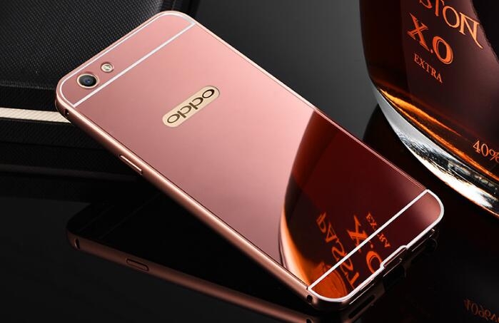 Oppo R11 case Slim Metal bumper with mirror back cover case