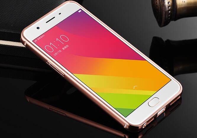 Oppo R11 case Slim Metal bumper with mirror back cover case