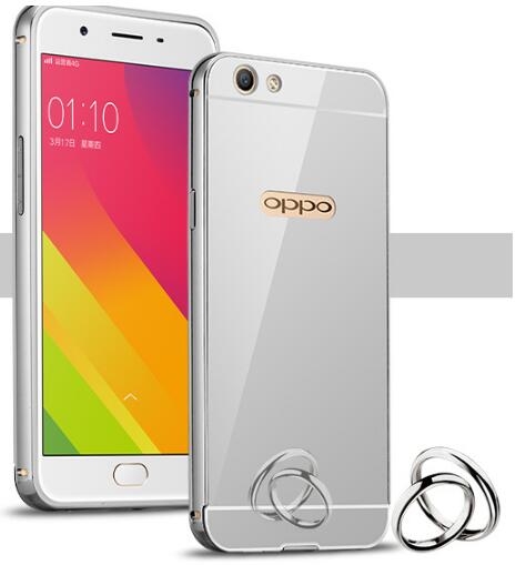 Oppo R11 case Slim Metal bumper with mirror back cover case