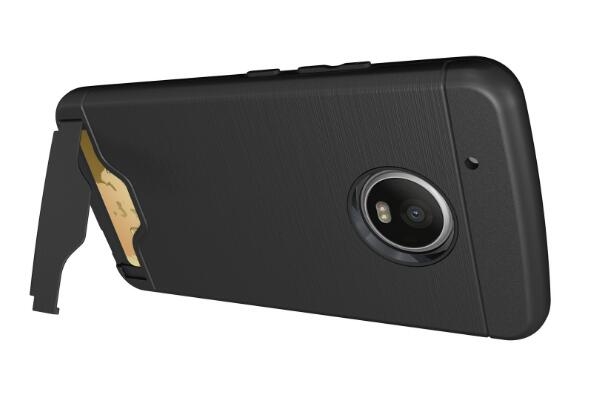 Moto G5S Plus case impact proof hybrid case card clip Brushed Metal Texture