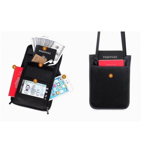 Passport Holder Travel Neck Pouch