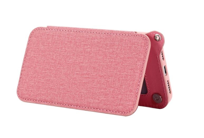 iPhone 7 Plus CASE 2 Cards Slot Wallet Flip Case With Mirror