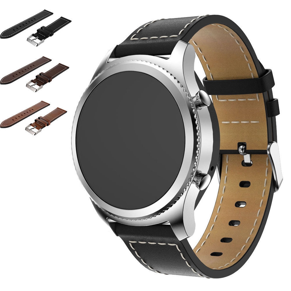 Luxury Leather Watch Band Wrist Strap for Samsung Gear S3