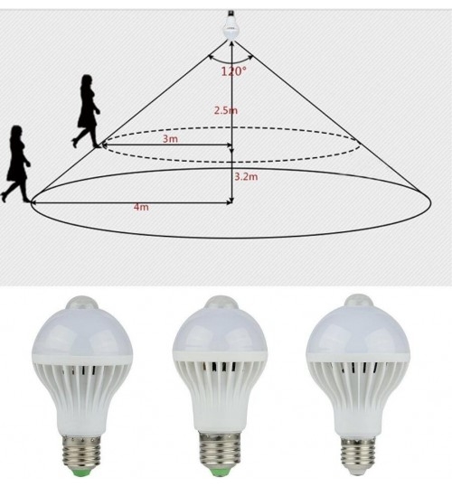E27 LED Bulb motion sensor 9W