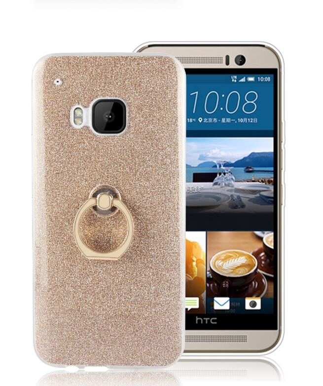 HTC M9 case Soft tpu Bling Kickstand Case with Ring Rotary Metal Mount