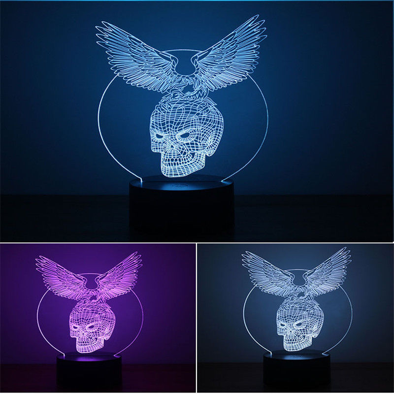 3D Desk Lamp Eagle Skeleton Decor Night LED Light