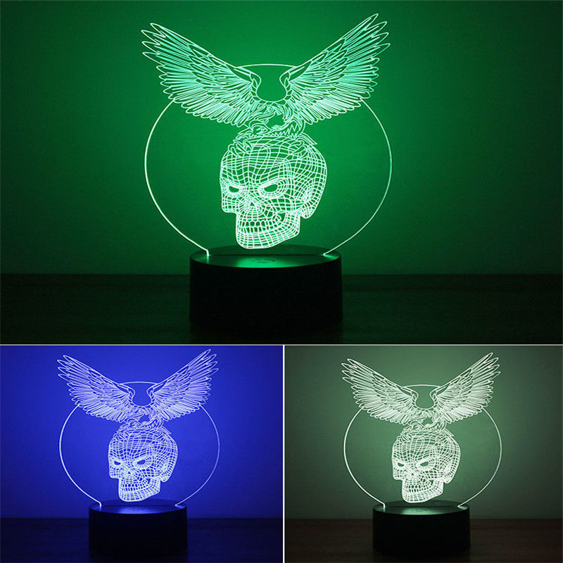 3D Desk Lamp Eagle Skeleton Decor Night LED Light