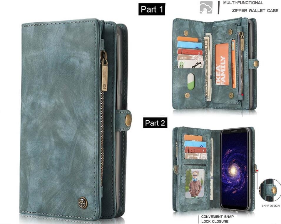 Huawei Nova 2i  Case Retro Leather Case Multi Cards Cash Pocket &amp; Zip - Green