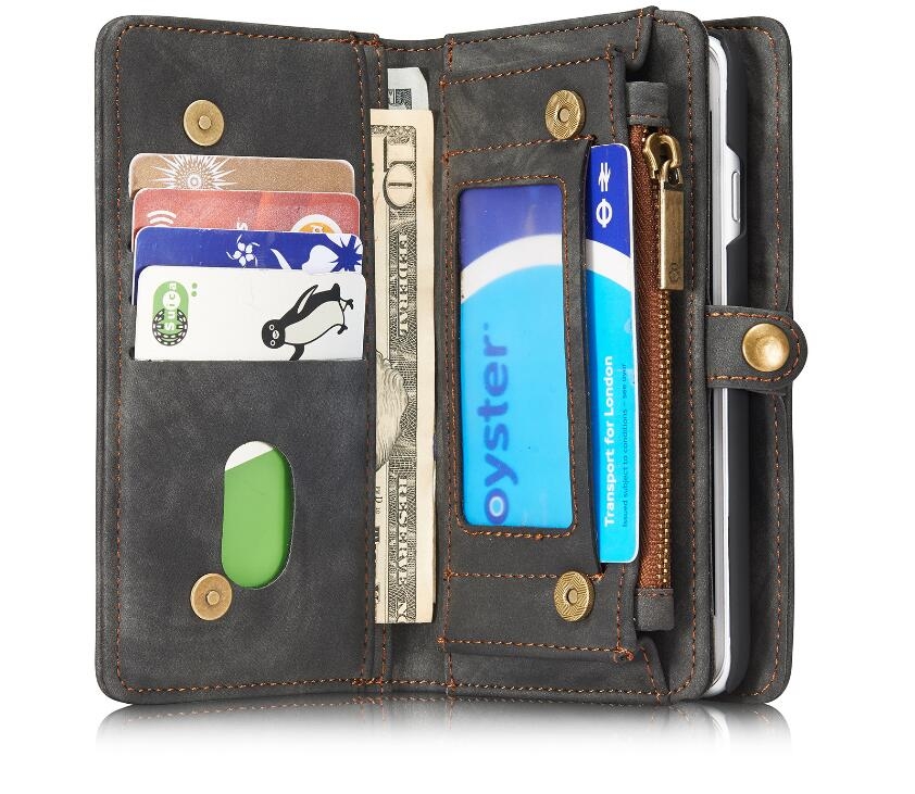 Huawei Nova 2i Case Retro Leather Case Multi Cards Cash Pocket & Zip - Black Huawei Nova 2i Case Retro Leather Case Multi Cards Cash Pocket & Zip - Black