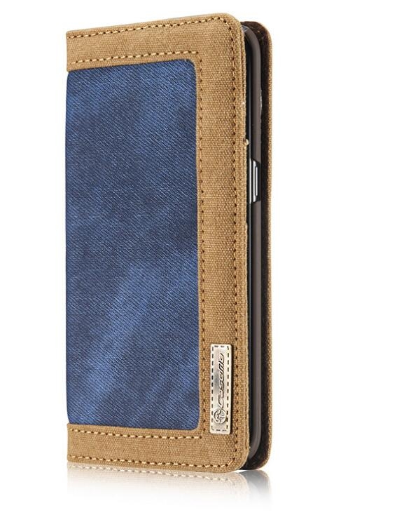 Huawei Nova 2i  Case Contrast Denim Folio Wallet Case Magnetic Closure - Blue