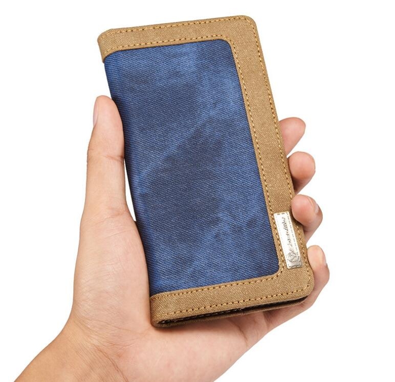 Huawei Nova 2i  Case Contrast Denim Folio Wallet Case Magnetic Closure - Blue