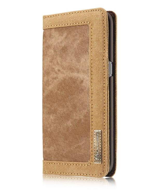 Huawei Nova 2i  Case Contrast Denim Folio Wallet Case Magnetic Closure - Brown