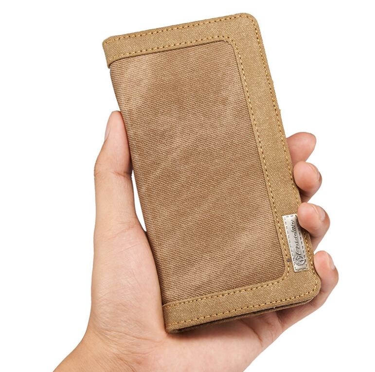 Huawei Nova 2i  Case Contrast Denim Folio Wallet Case Magnetic Closure - Brown
