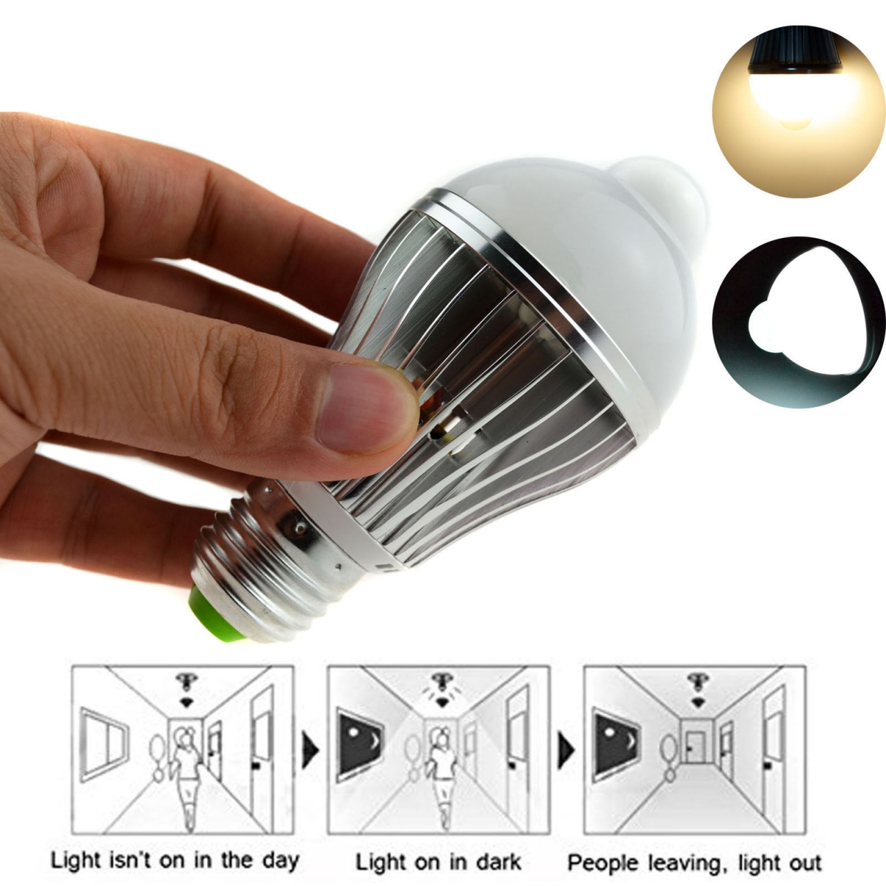E27 LED Bulb motion sensor 7W Warm White