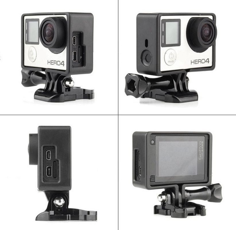 Side Open Skeleton Housing Case with Microphone Adapter Kit for Gopro Hero 4 3 Side Open Skeleton Housing Case with Microphone Adapter Kit for Gopro Hero 4 3