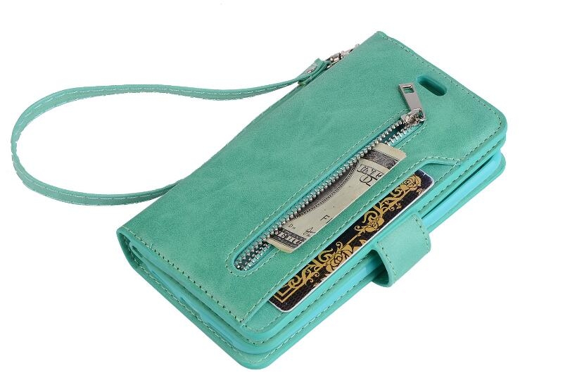 Huawei Nova 2i Case 10 Cards Slots Wallet Leather Case With Zip - Green