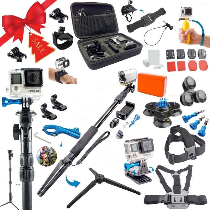 50 in 1 GoPro Mounts Accessories Kit Set + Large Carry case