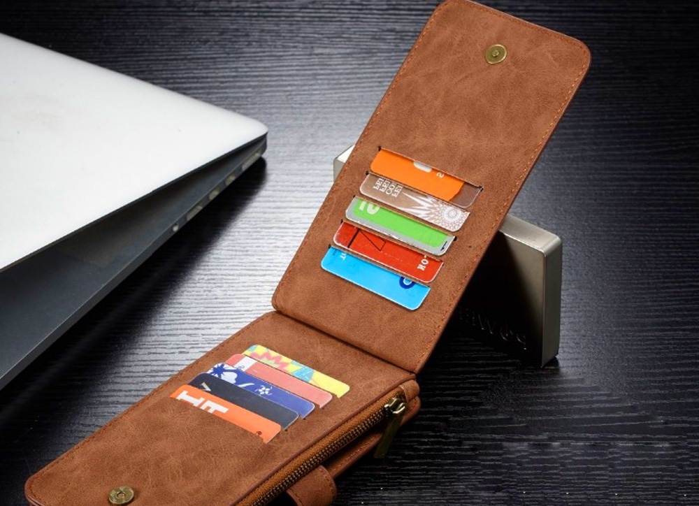 Huawei Nova 2i Case Retro Flannelette Leather Case Multi Cards Zipper - Brown Huawei Nova 2i Case Retro Flannelette Leather Case Multi Cards Zipper - Brown
