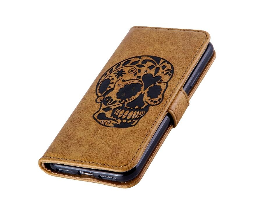 Huawei Nova 2i case skull vintage leather wallet case Huawei Nova 2i case skull vintage leather wallet case