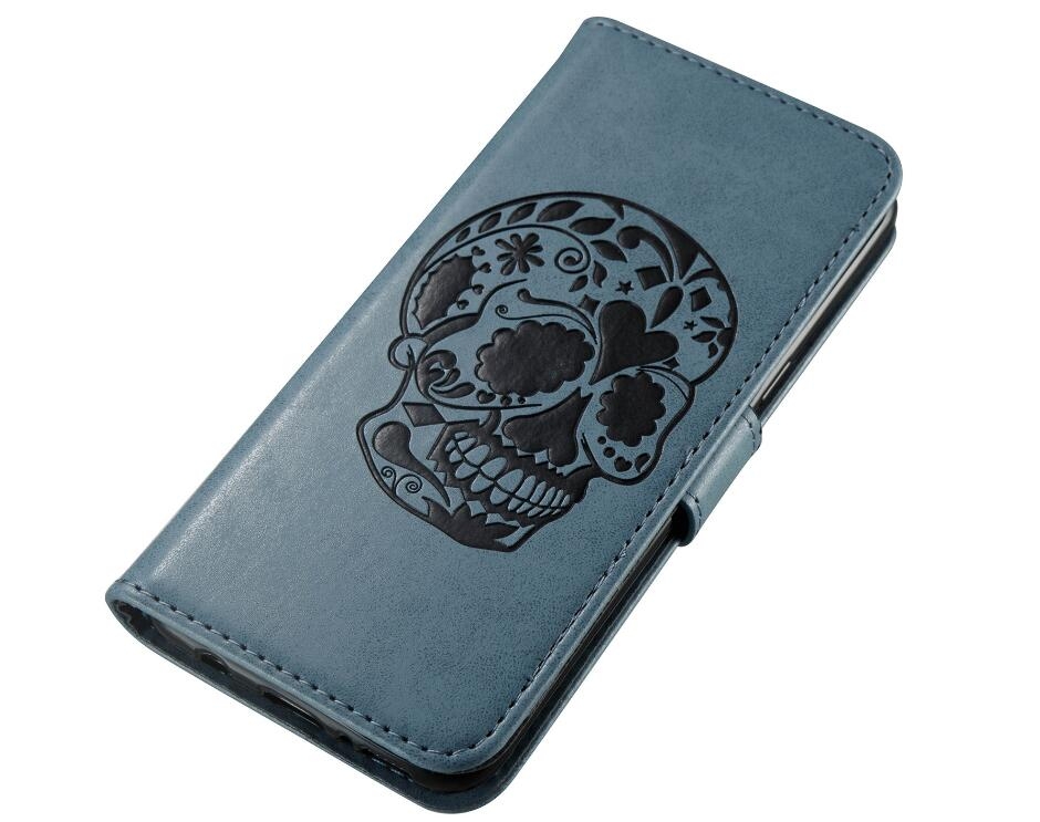 Huawei Nova 2i case skull vintage leather wallet case Huawei Nova 2i case skull vintage leather wallet case