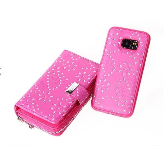 Galaxy s7 bling leather wallet case detachable zip Galaxy s7 bling leather wallet case detachable zip
