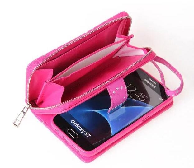 Galaxy s7 bling leather wallet case detachable zip Galaxy s7 bling leather wallet case detachable zip