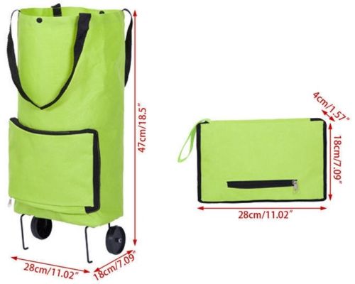 Shopping Trolley ote Bag Foldable Cart Rolling Grocery Wheels