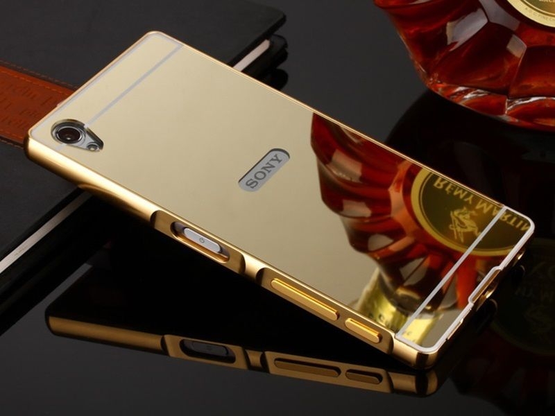 SONY Xperia XA case Slim Metal bumper with mirror back cover case