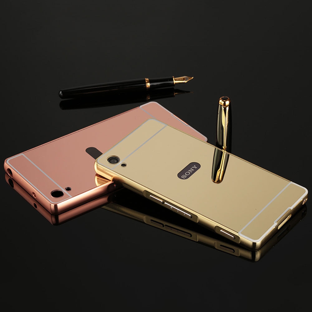 SONY Xperia XA case Slim Metal bumper with mirror back cover case
